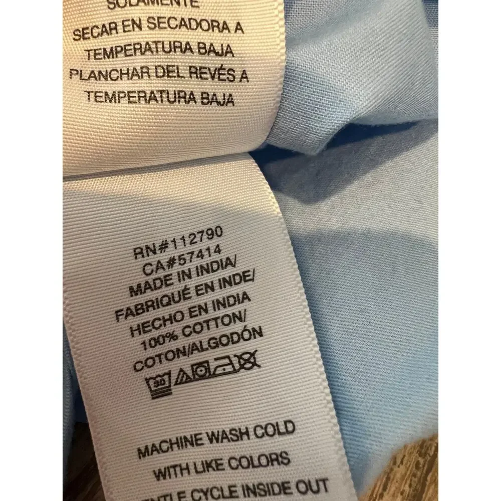 True Religion Utility Button Down Short Sleeve Shirt Light Blue M